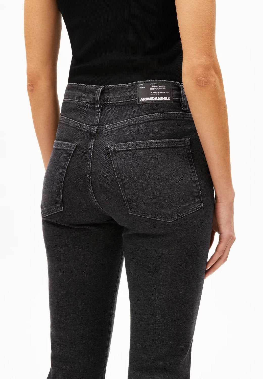 LEJAANI IN BLACKISH – JEANS STRAIGHT LEG HIGH WAIST ANKLE BIO-BAUMWOLL MIX X-STRETCH