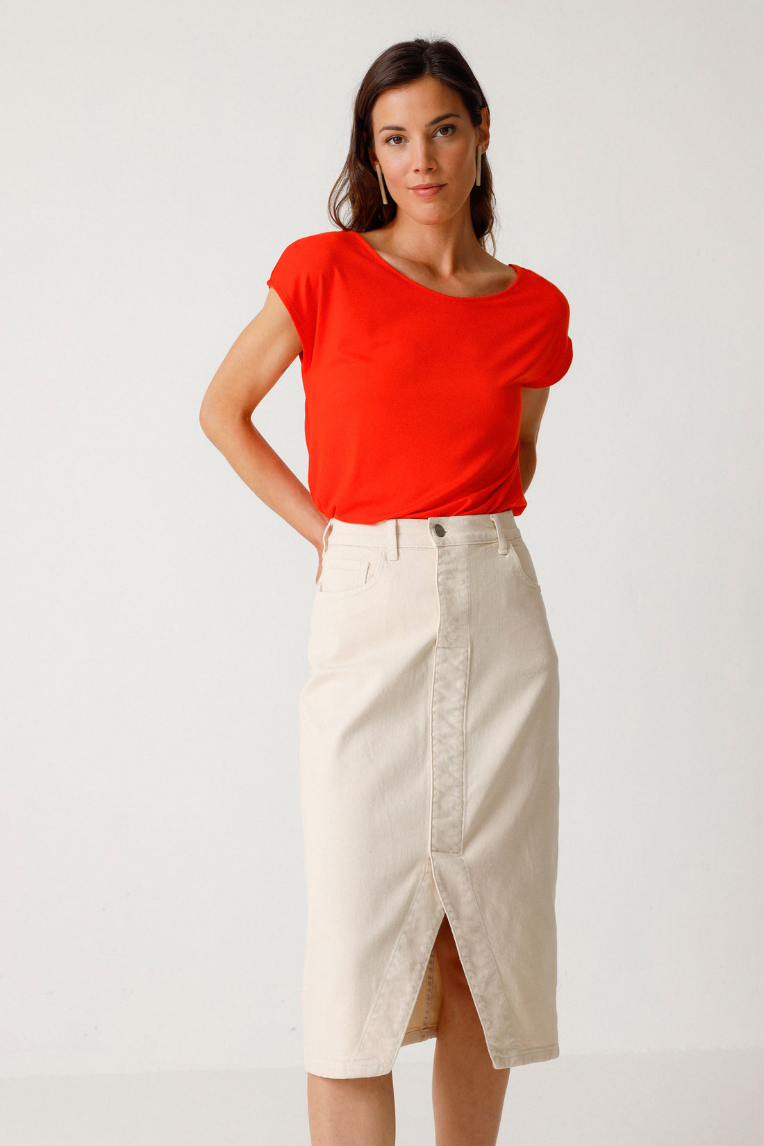 Bleistiftrock AINTZANE in Cream