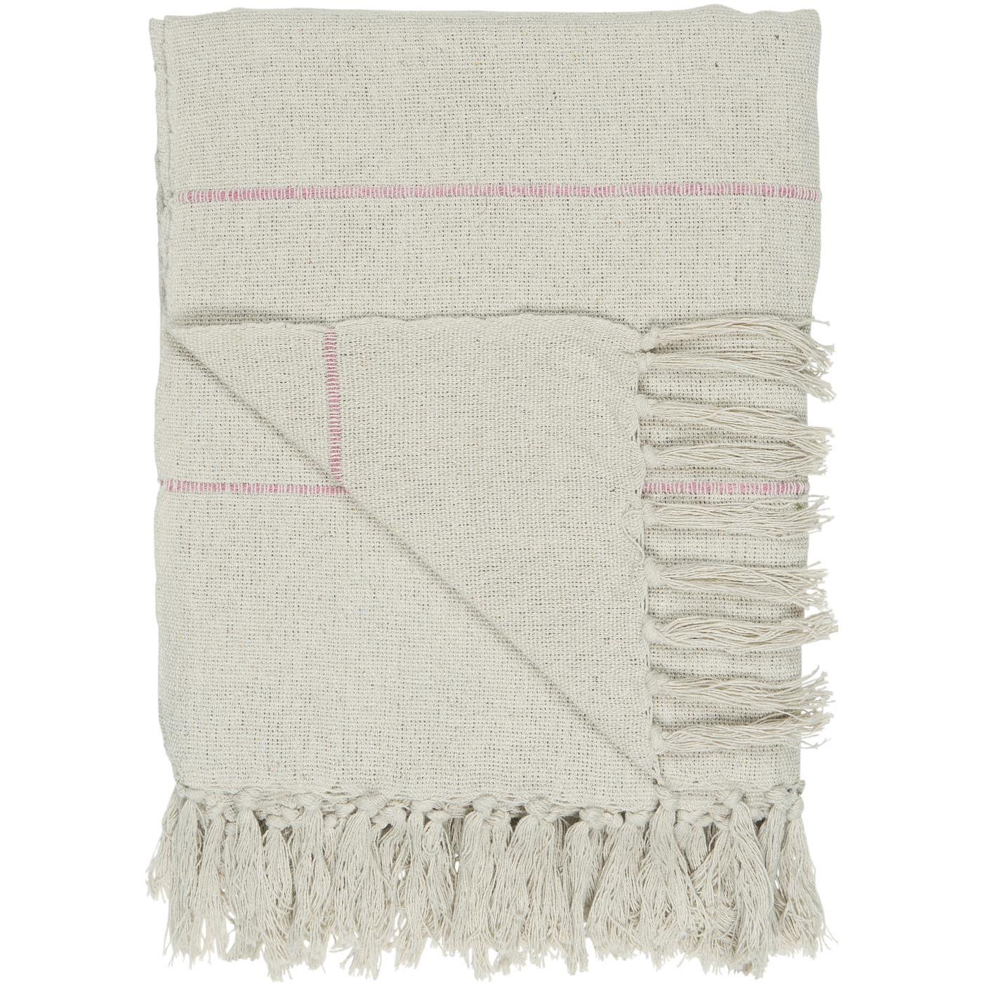 Plaid creme/pink Streifen