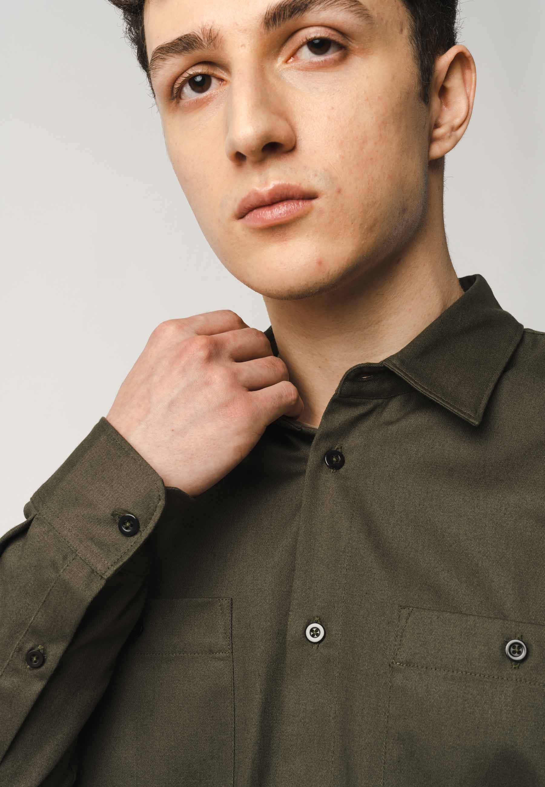 PRAN Hemd dark olive