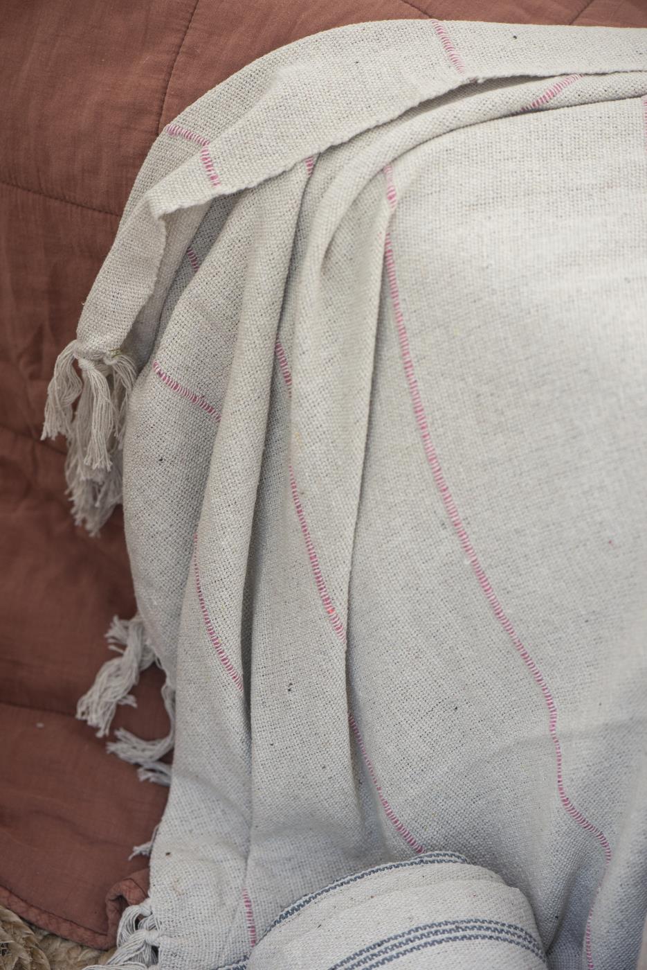 Plaid creme/pink Streifen