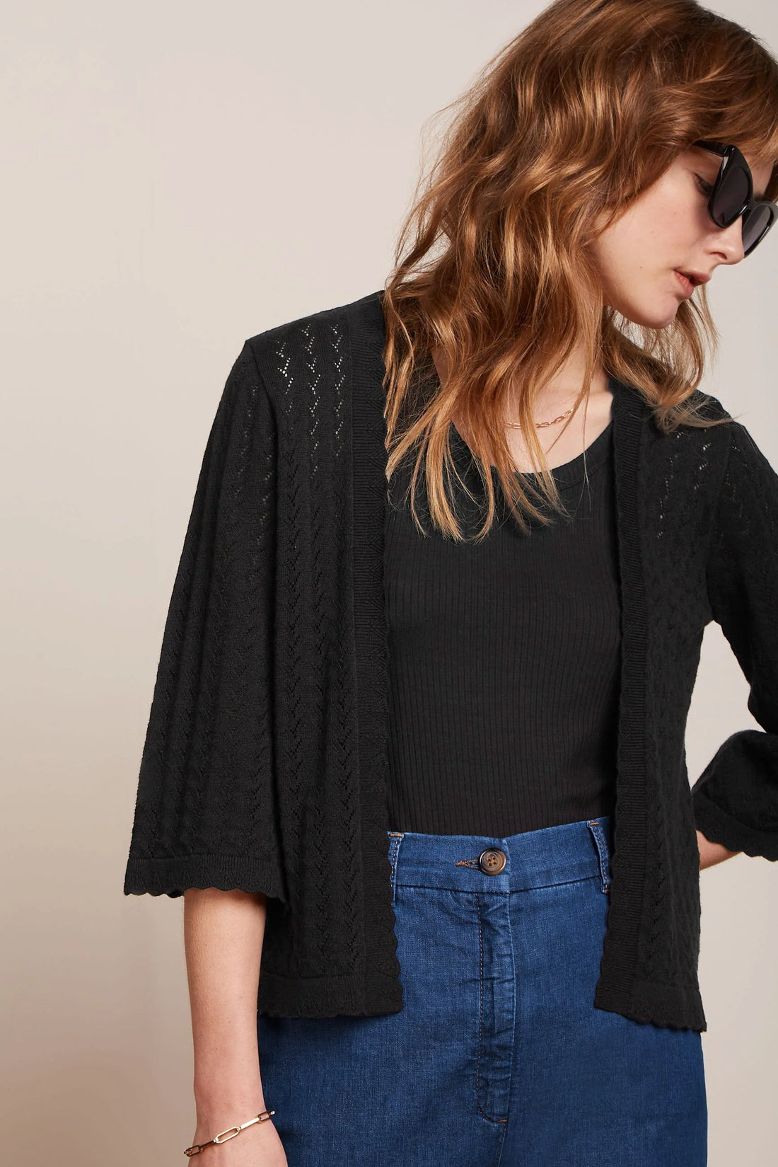 STRICKJACKE EMILY CARDI ROCKY AJOUR