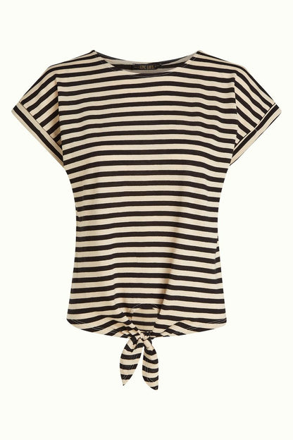 Aria Knot Top Chopito Stripe in Black – Ringeltop mit Knoten