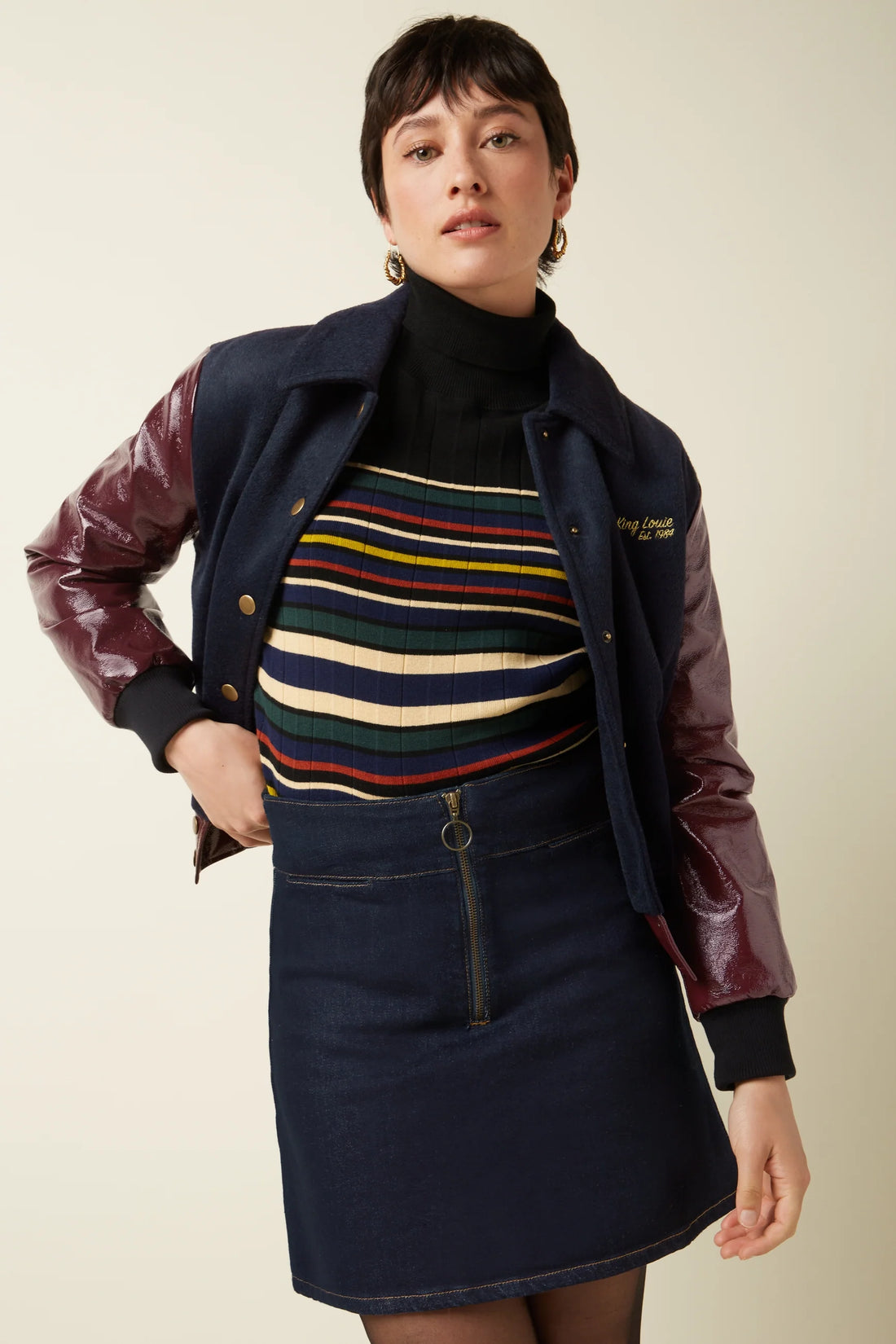 Olivia Zip Skirt Walker Denim