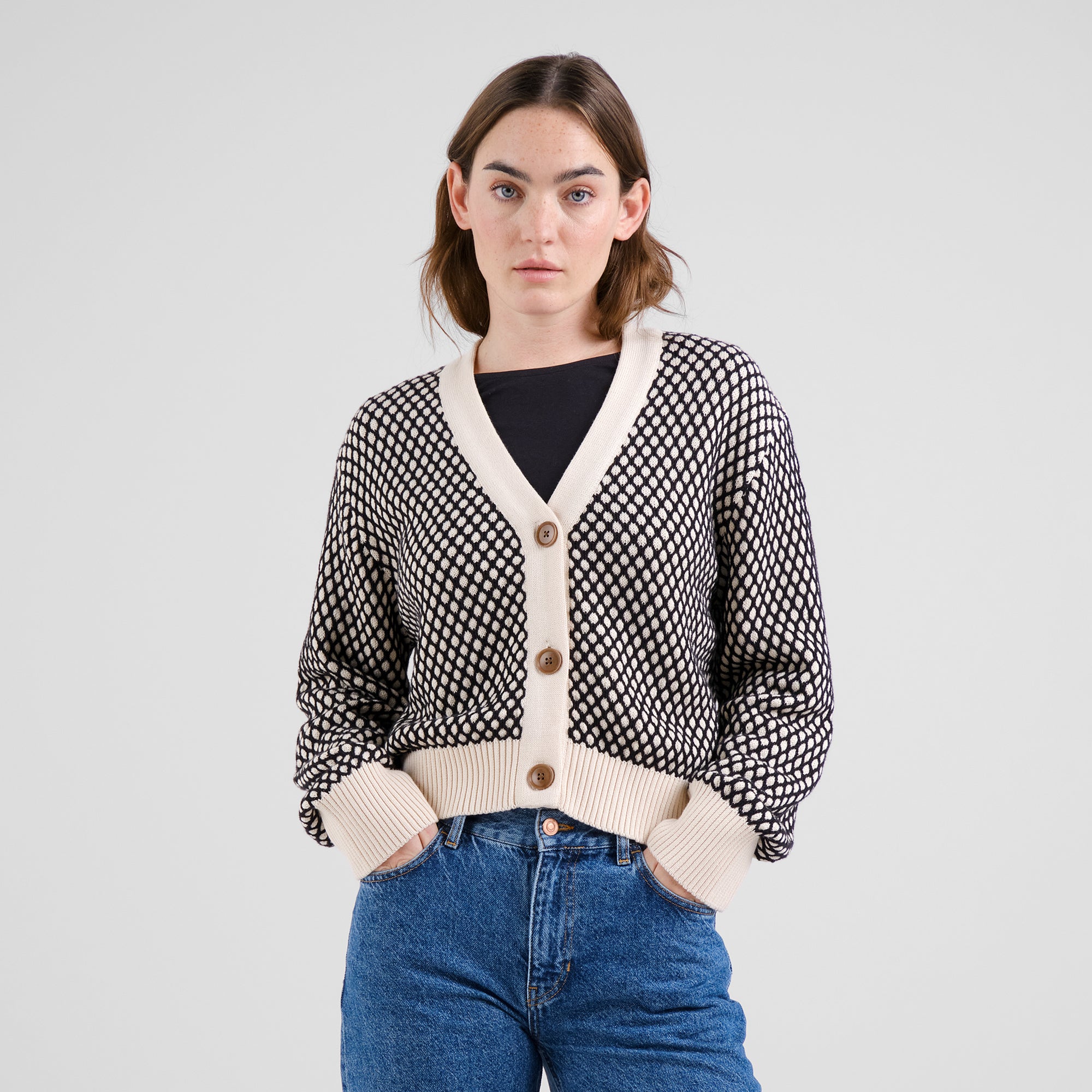 Cardigan Kanan Bubble Knit aus Bio Baumwolle