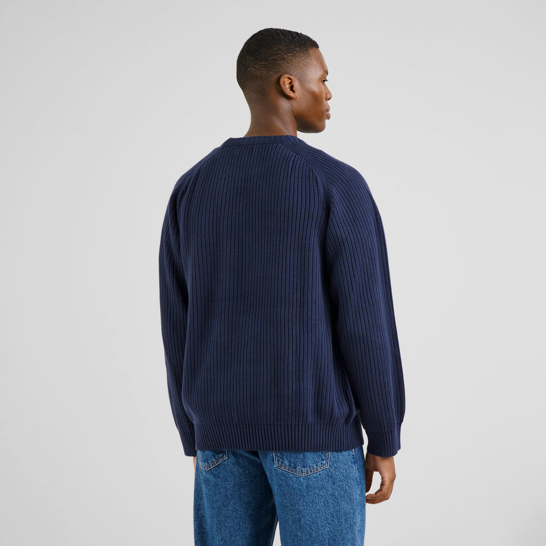 Knitted Sweater Hakkas Navy aus Bio Baumwolle