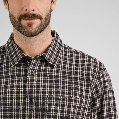 Shirt Rute Flannel Check Black aus 100 % Bio-Baumwollflanell