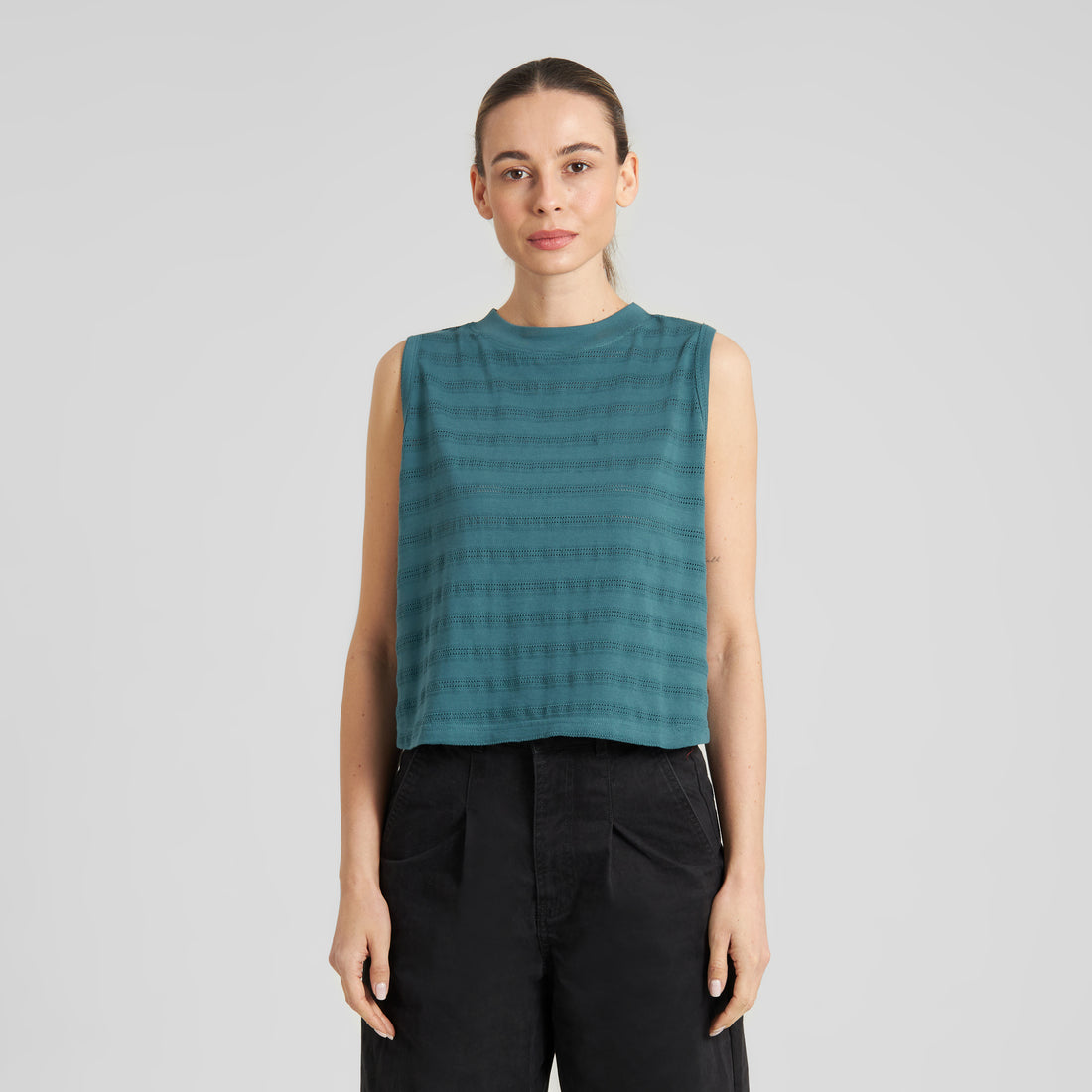 Nachhaltiges Crop Top aus Bio-Baumwolle – Spitze