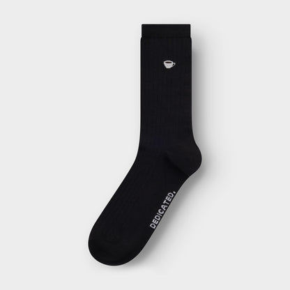 Rib Socks Knivsta Coffee Cup EMB Black