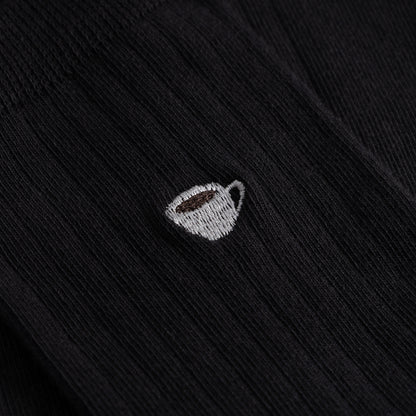 Rib Socks Knivsta Coffee Cup EMB Black