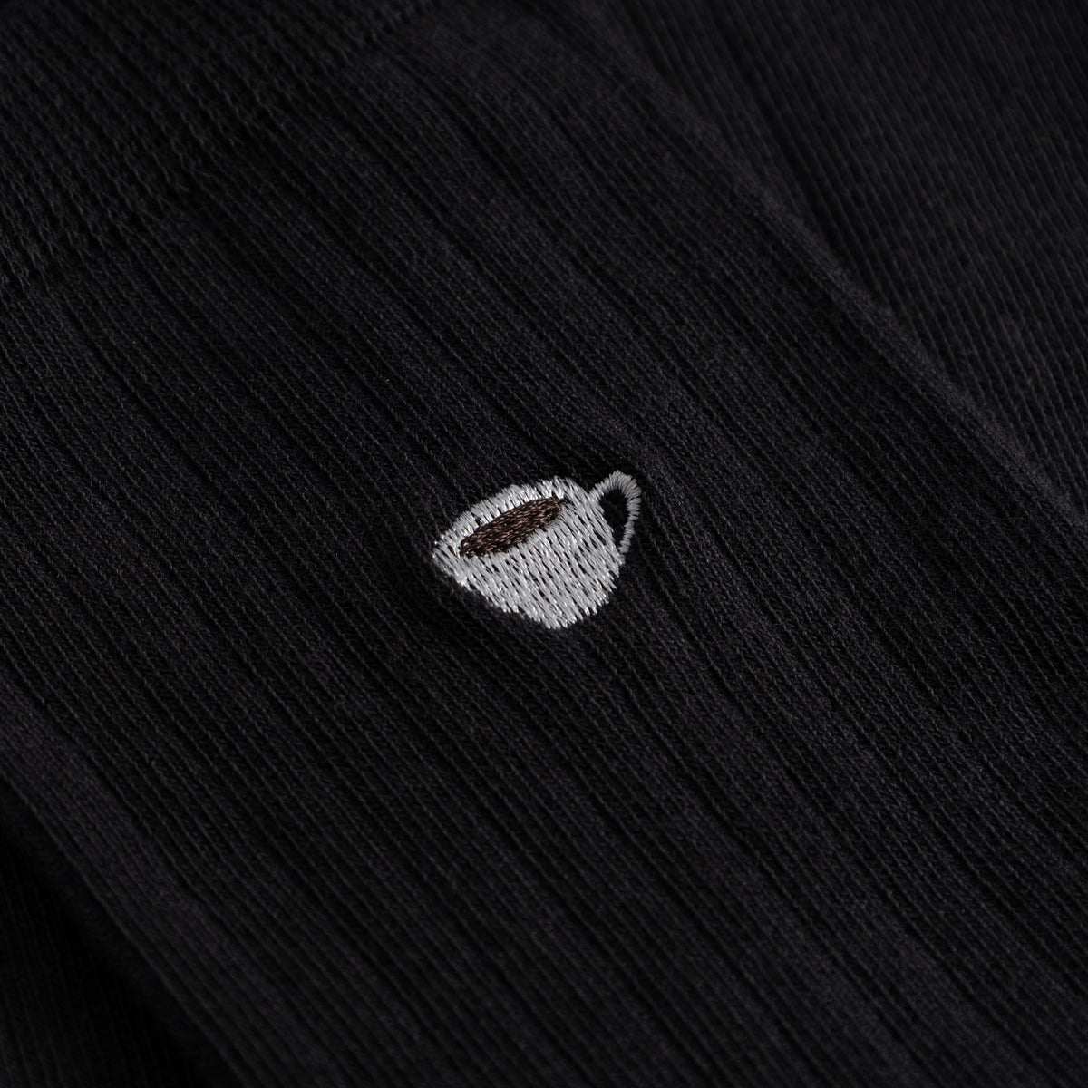 Rib Socks Knivsta Coffee Cup EMB Black