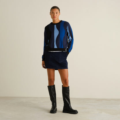 Sweater Arendal Wavy Stripe Blue