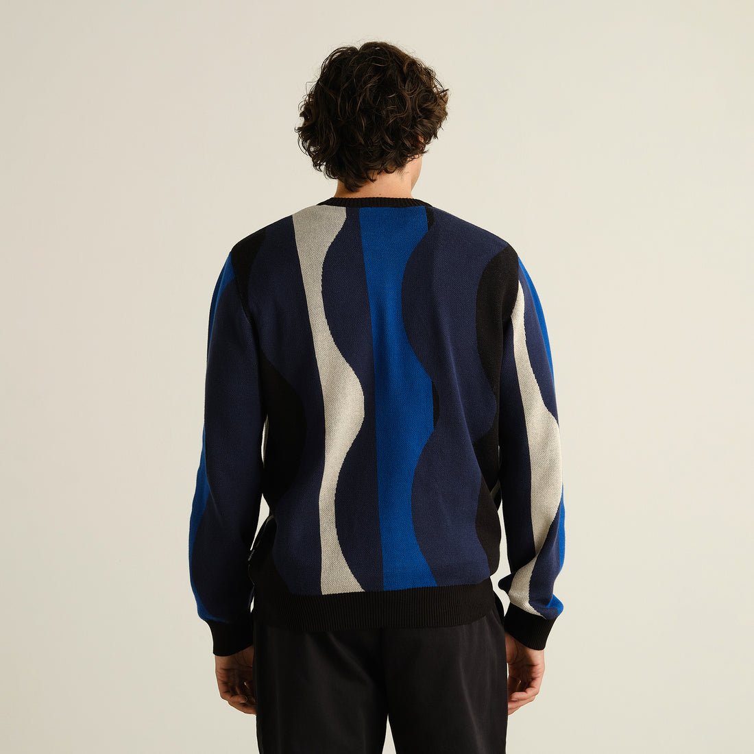 Sweater Mora Wavy Stripe Blue
