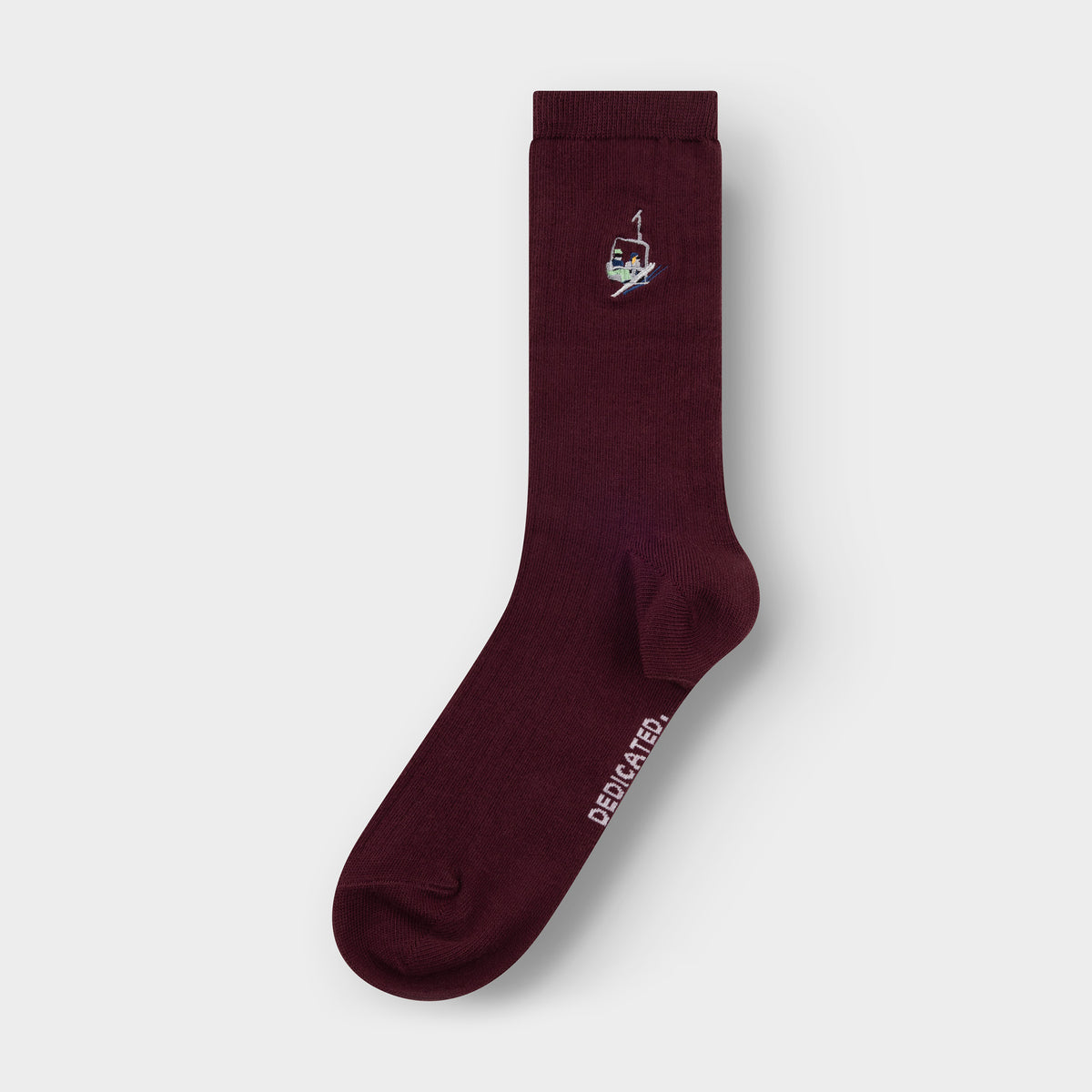 Rib Socks Knivsta Ski Lift EMB Fig Red