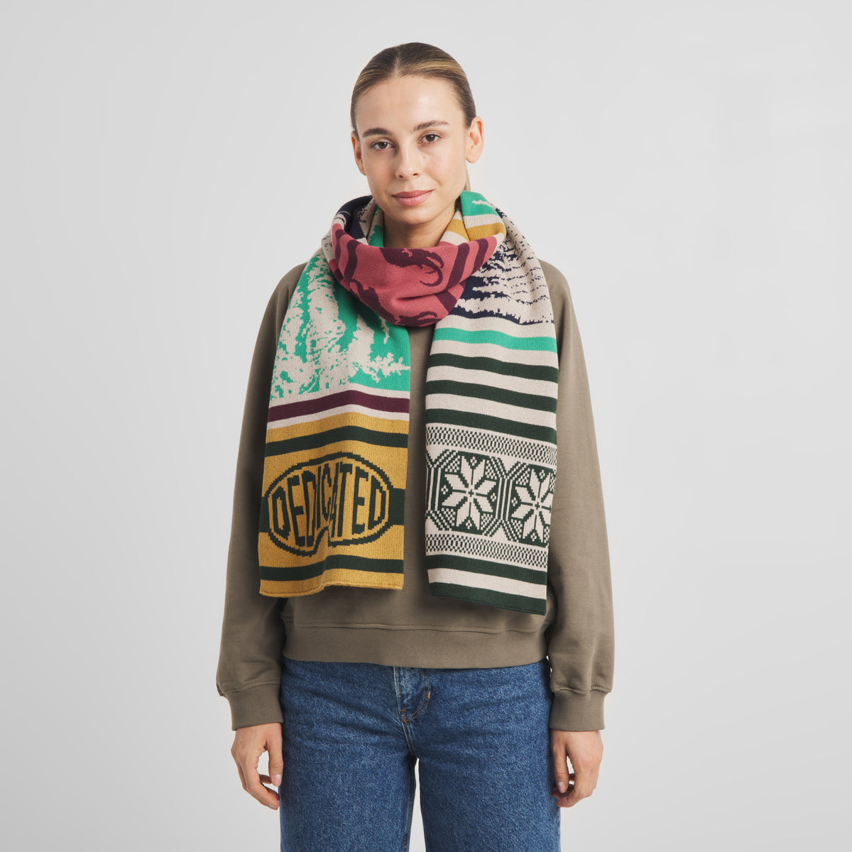 Scarf Rossberga Retro Ski Blocks Multi Color