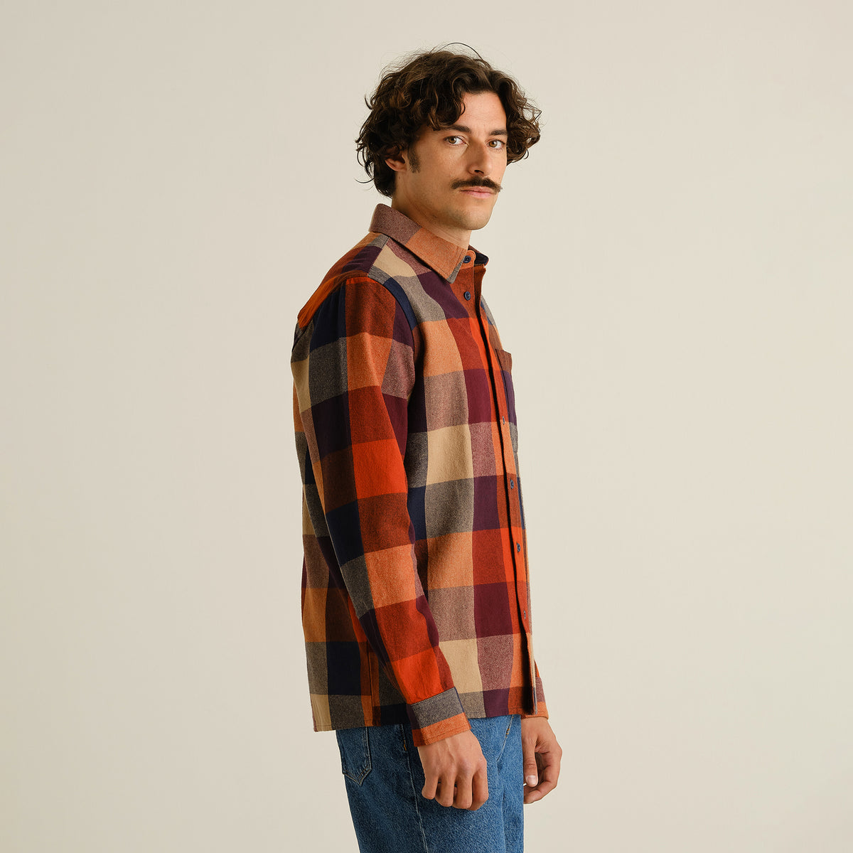 Shirt Rute Flannel Check Muted Multi Color
