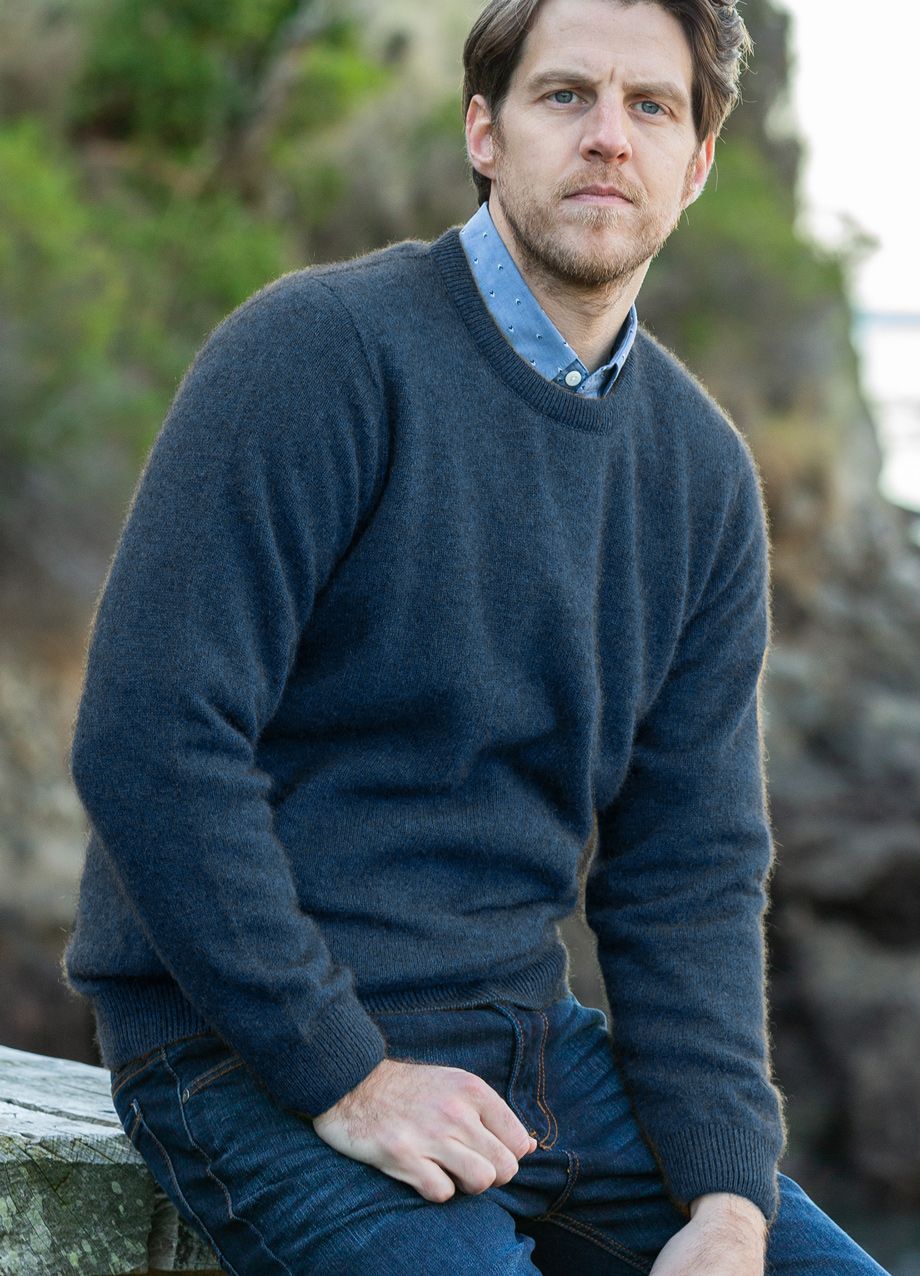 Cambridge Crew Tabular in neptune – Pullover mit Rundhalsauschnitt