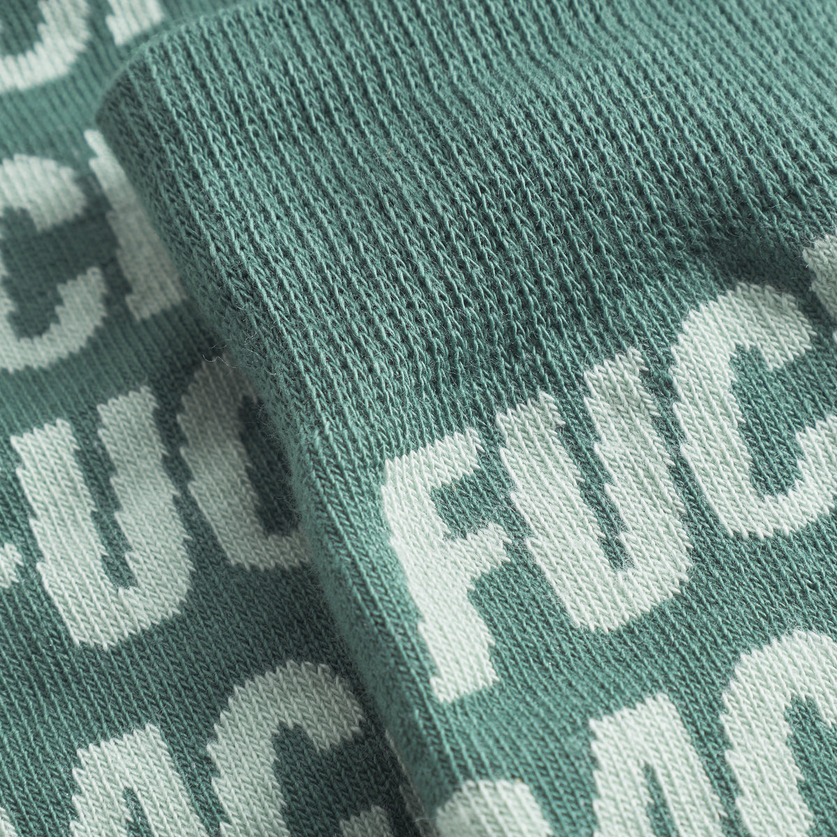 Socks Sigtuna Fuck Racism Pattern Forest Green