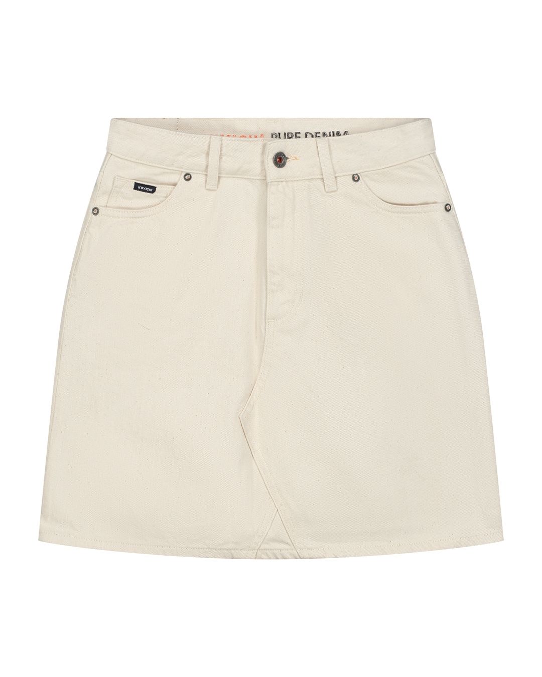 Dani Skirt in Off White – high-waisted Jeansrock aus Bio Baumwolle