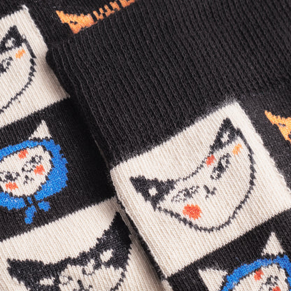 Socken „Sigtuna Cat Bingo“ Schwarz – Bio-Baumwolle &amp;amp; Fairtrade