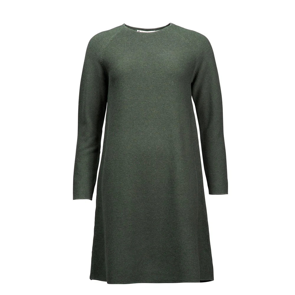 MOTOR in Dark Green – A-Linien Kleid aus 100% Biobaumwolle