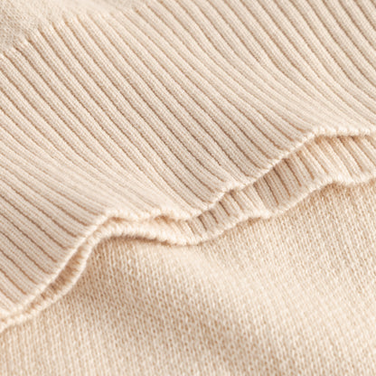 Jacquard-Strickjacke Vanilleweiß – Cardigan aus GOTS-zertifizierter Bio-Baumwolle