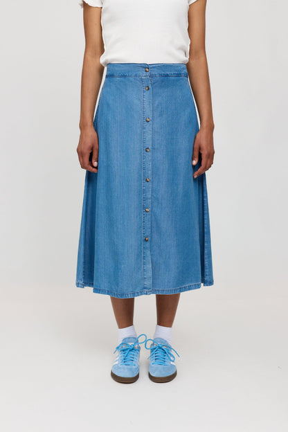 Denim Midi Skirt LENZING™TENCEL™ in dark blue wash – Jeansrock aus Viskose