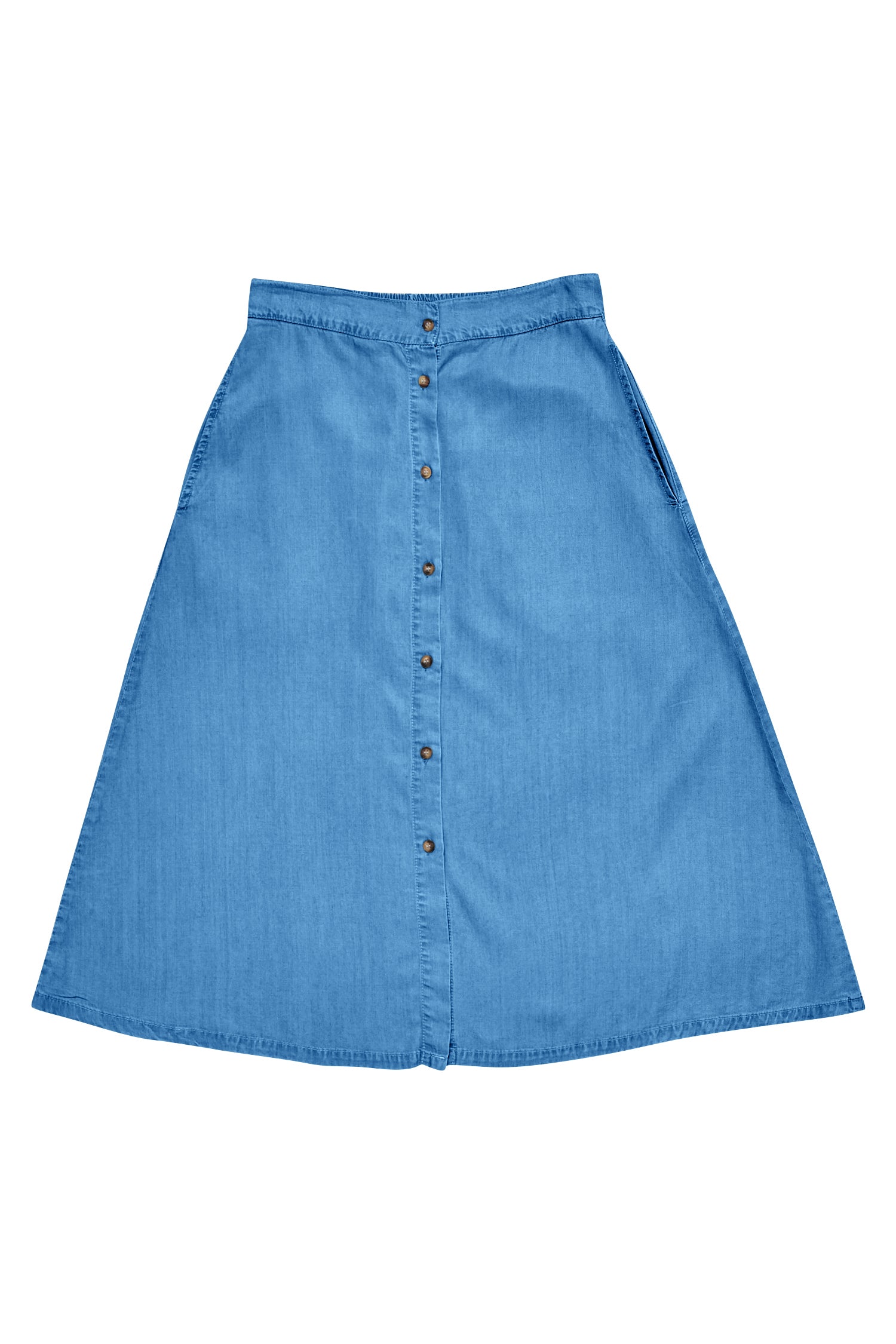 Denim Midi Skirt LENZING™TENCEL™ in dark blue wash – Jeansrock aus Viskose