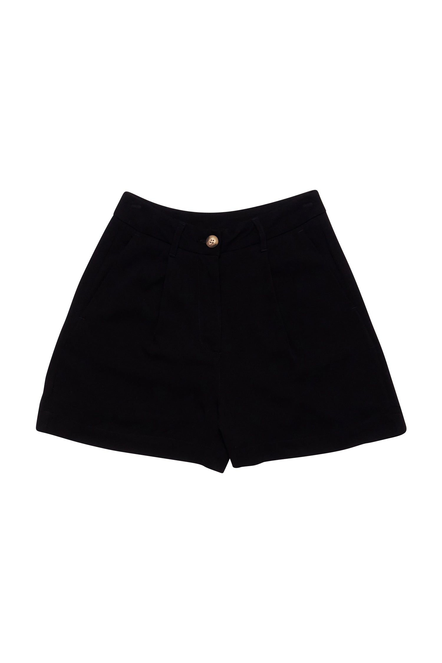 Pleated Shorts LENZING™ECOVERO™ in black – kurze Hose mit Bundfalten