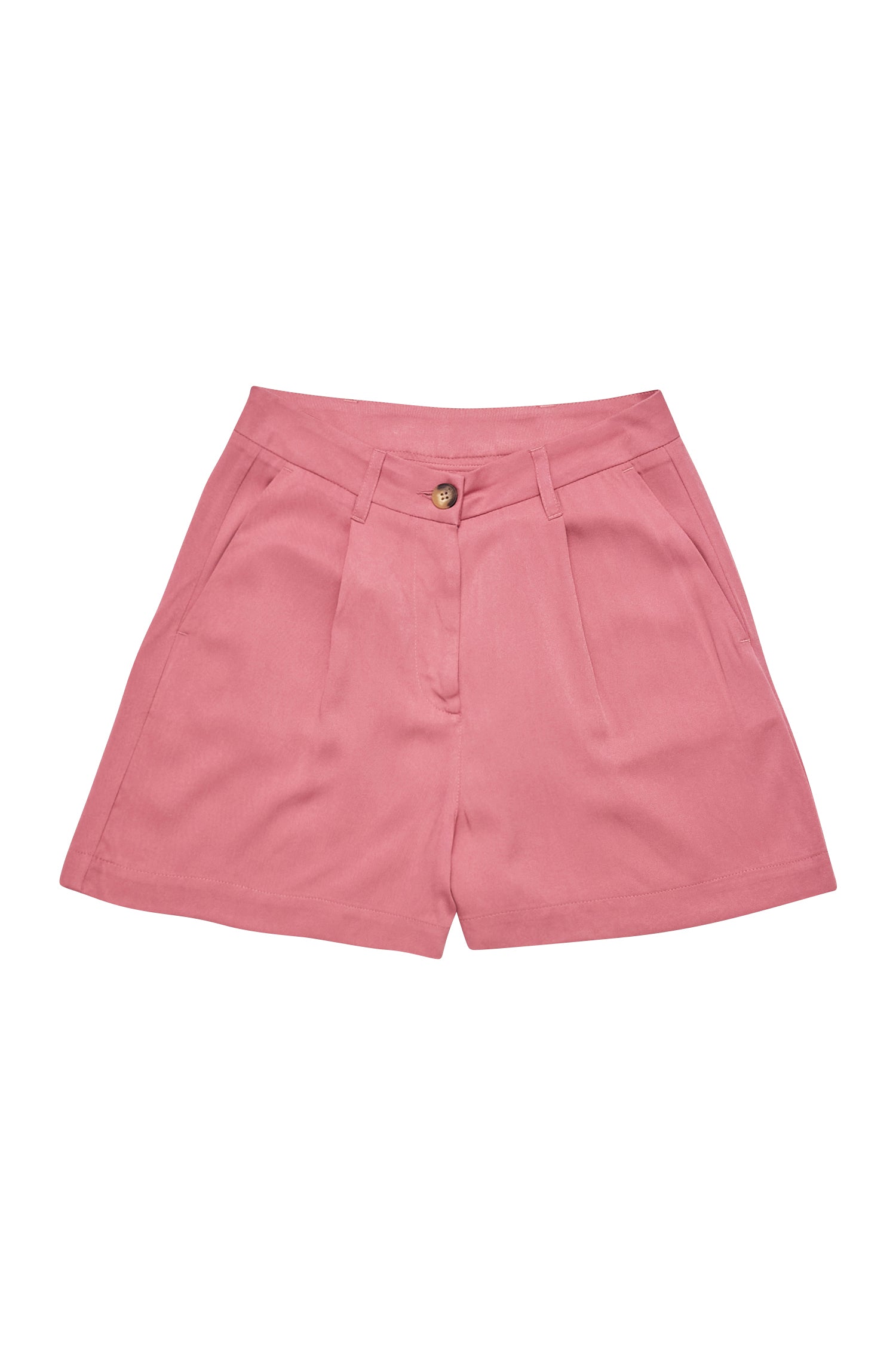 Pleated Shorts LENZING™ECOVERO™ in pink rose – kurze Hose mit Bundfalten