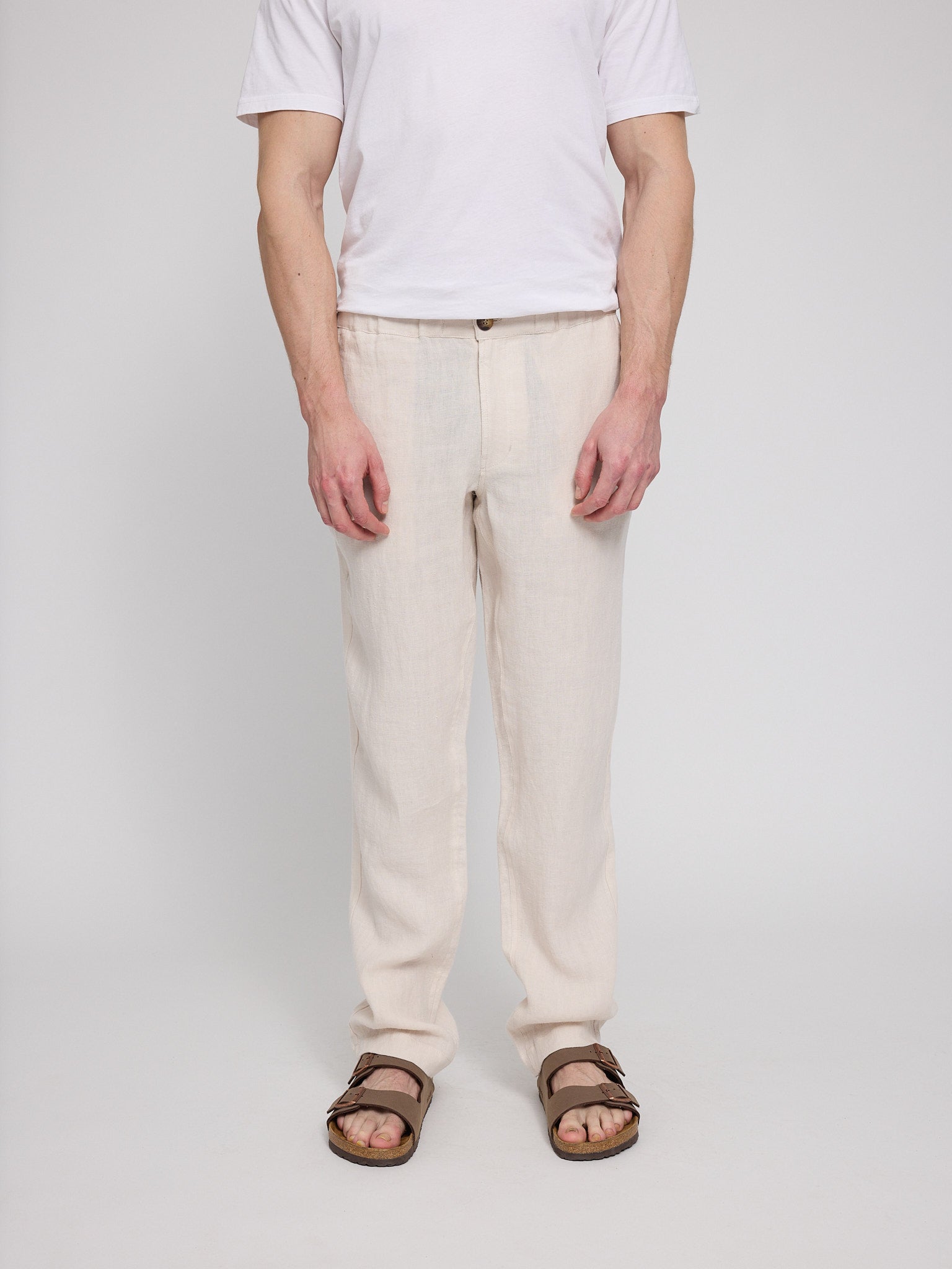 Regular Linen Pants Herren – Leinenhose