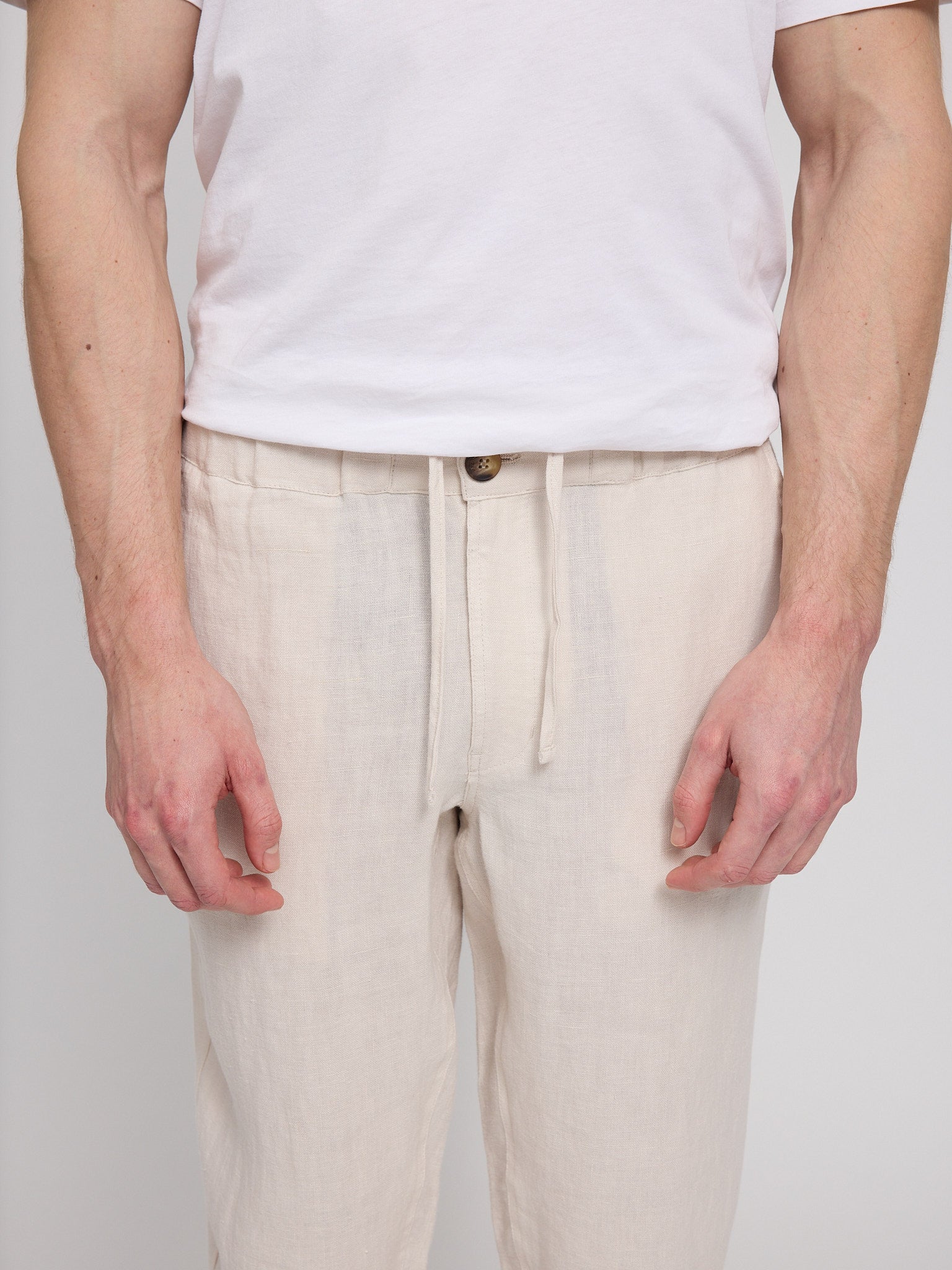 Regular Linen Pants Herren – Leinenhose