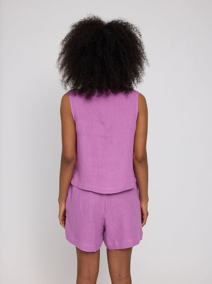 Sleeveless Linen Shirt – Leichtes Leinenhemd für Sommer