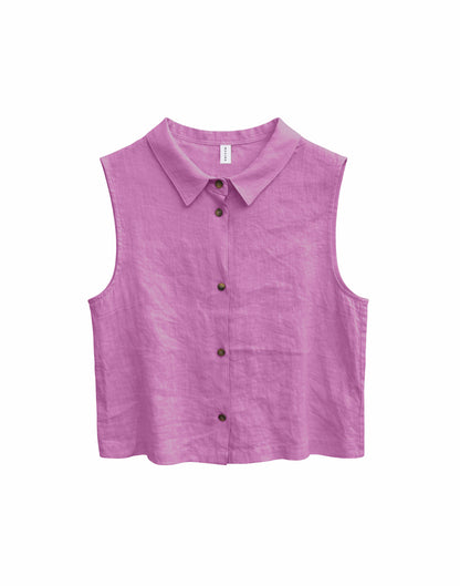 Sleeveless Linen Shirt – Leichtes Leinenhemd für Sommer