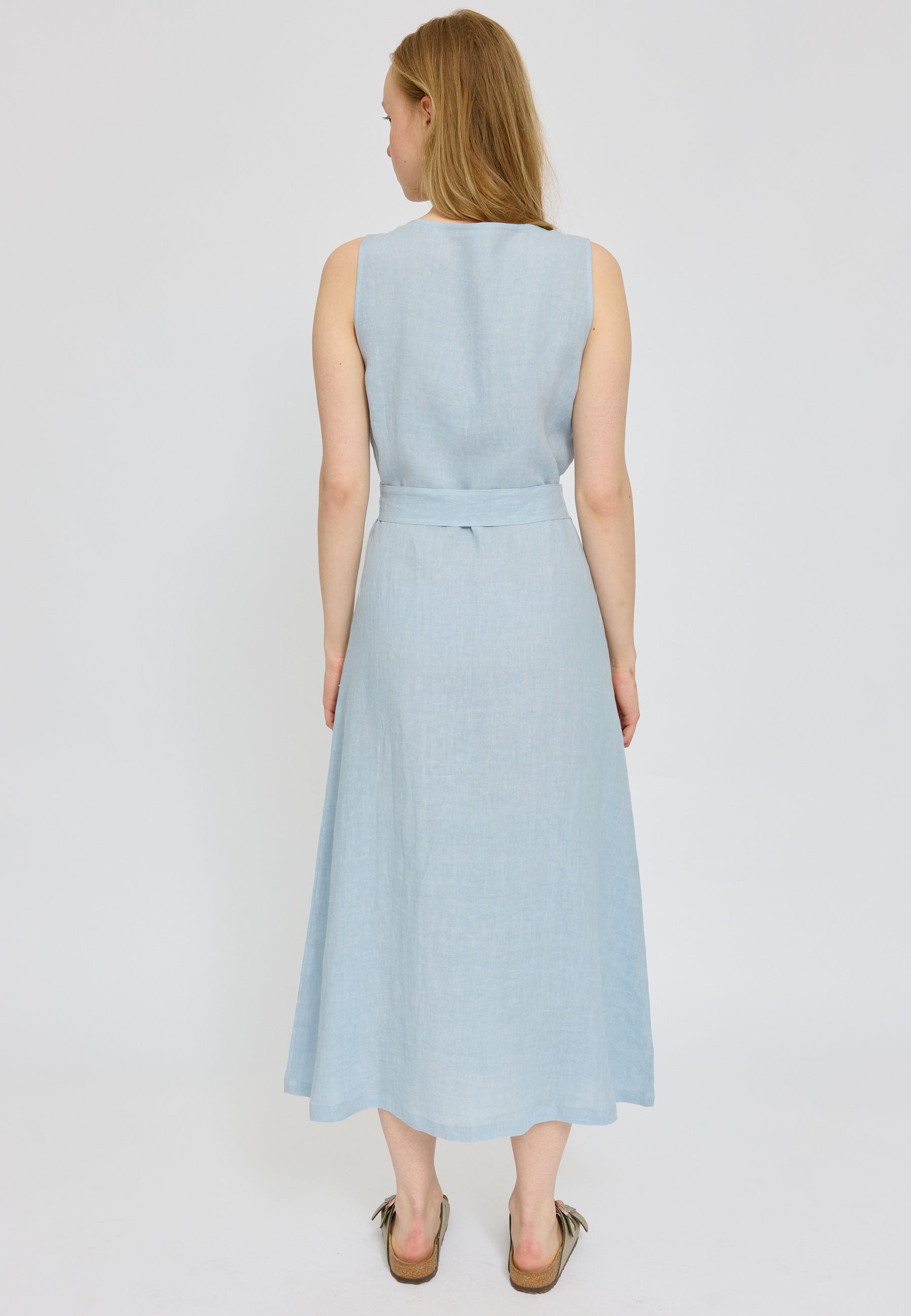 Sleeveless Linen Maxi Dress – Luftiges Leinenkleid für Sommer