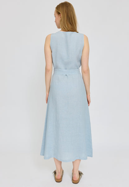 Sleeveless Linen Maxi Dress – Luftiges Leinenkleid für Sommer