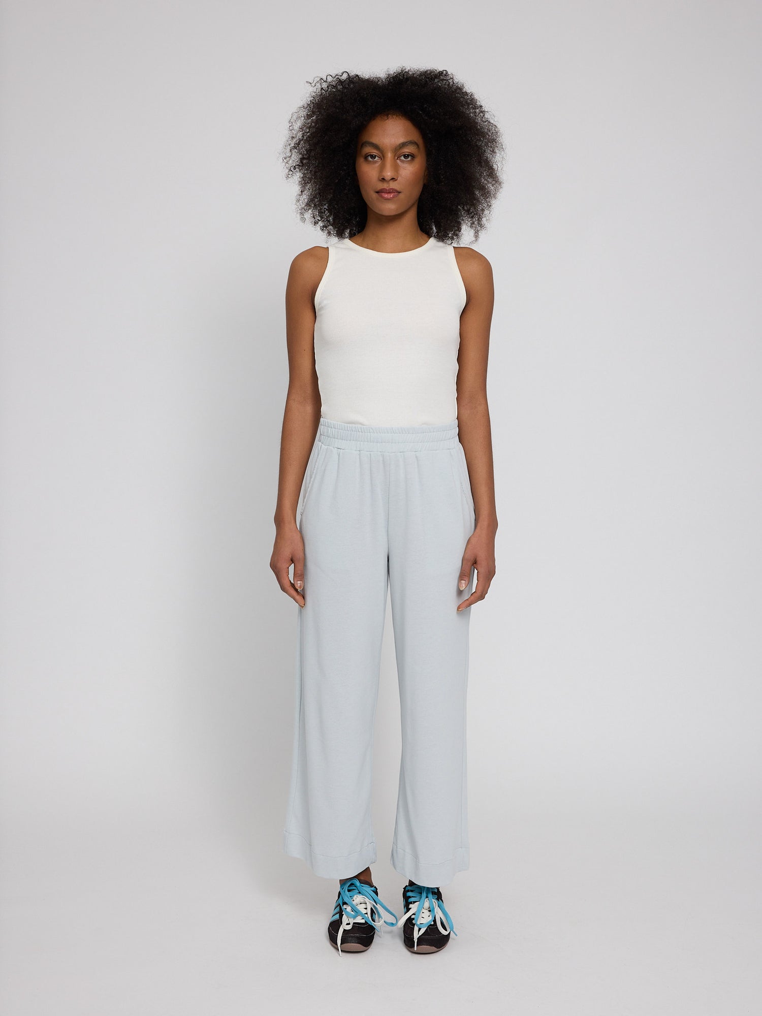 Wide Leg Jersey Knit Pants