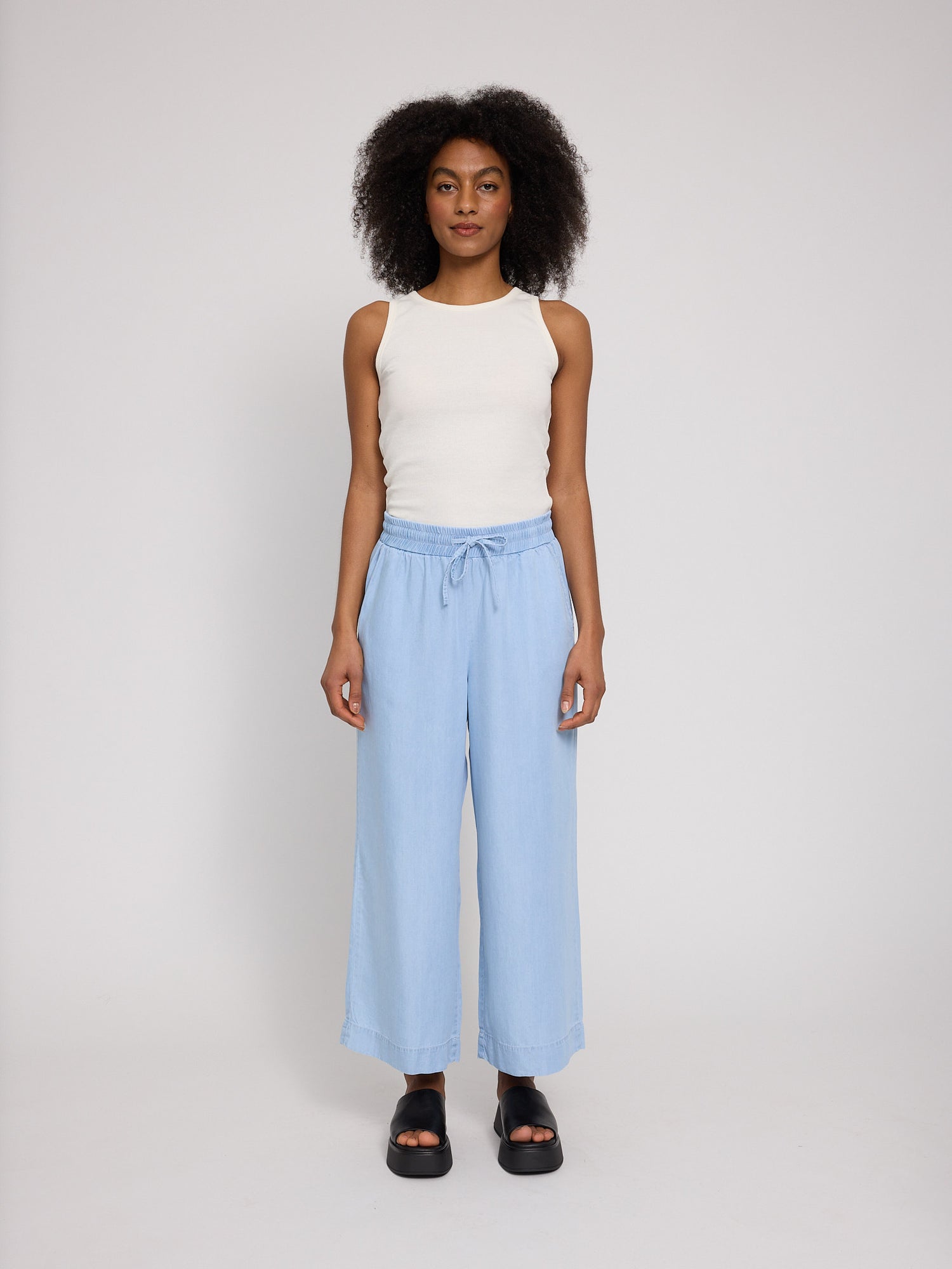 Wide Leg TENCEL™ Hose mit elastischem Bund