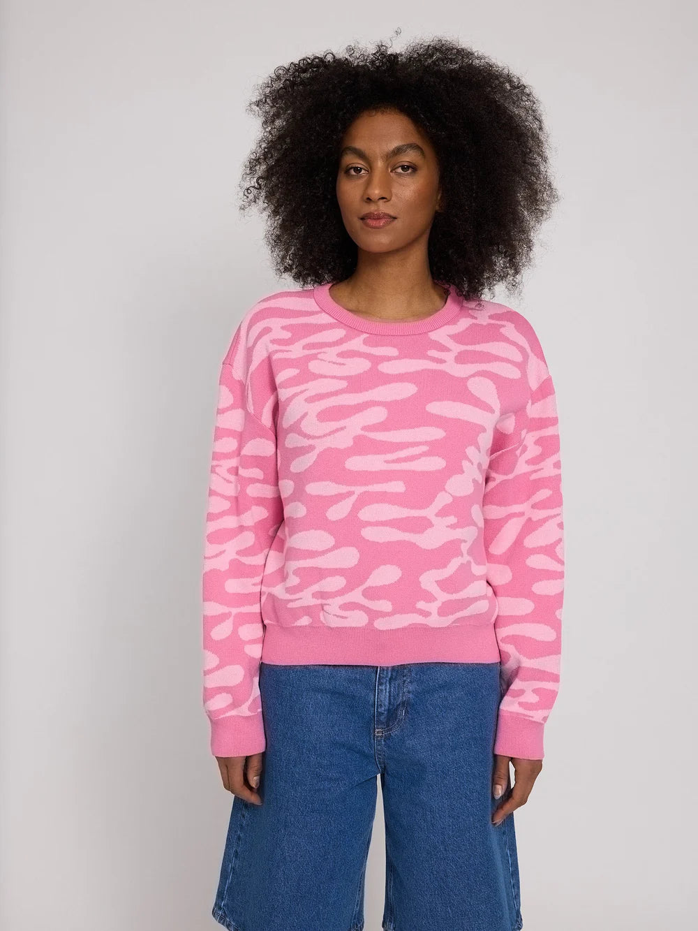 Abstract Jacquard Knit Jumper (Damen)