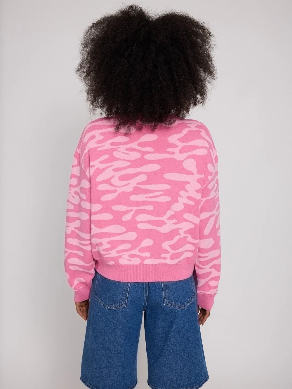 Abstract Jacquard Knit Jumper (Damen)