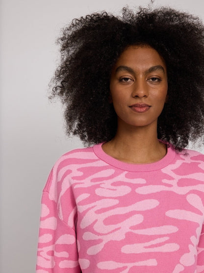 Abstract Jacquard Knit Jumper (Damen)