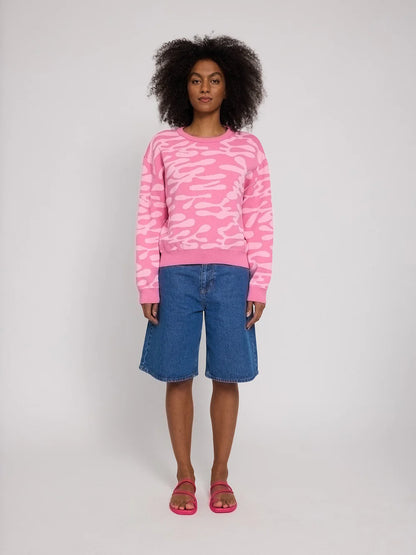 Abstract Jacquard Knit Jumper (Damen)