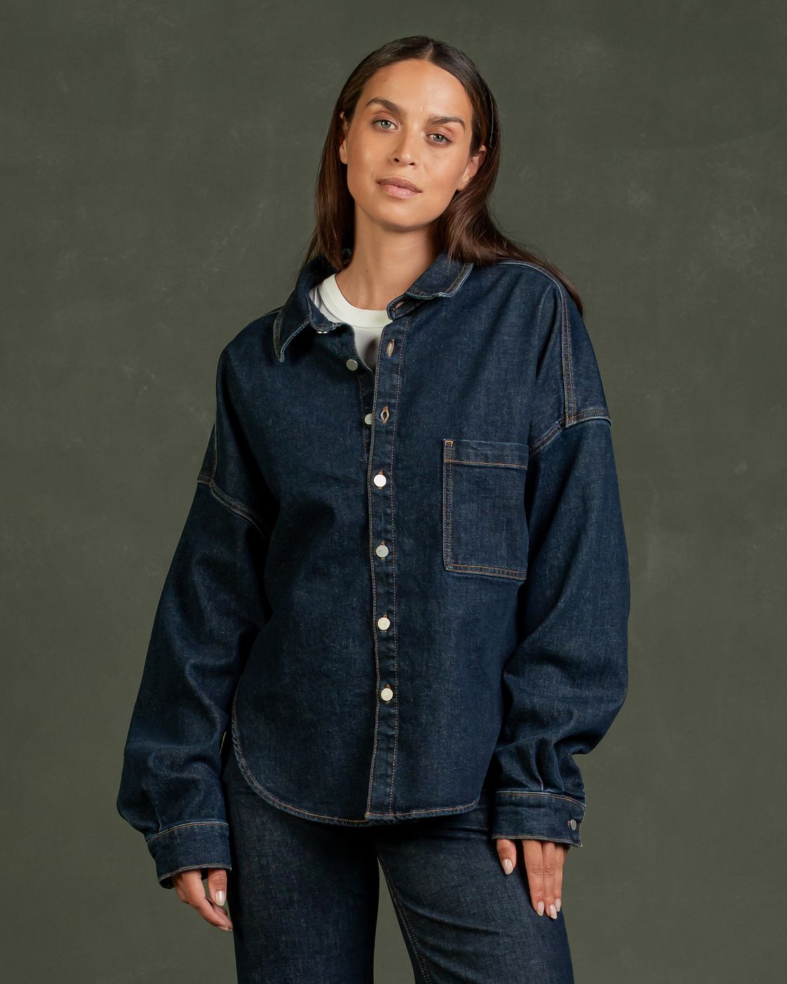 Mae Shirt Dark Rinse