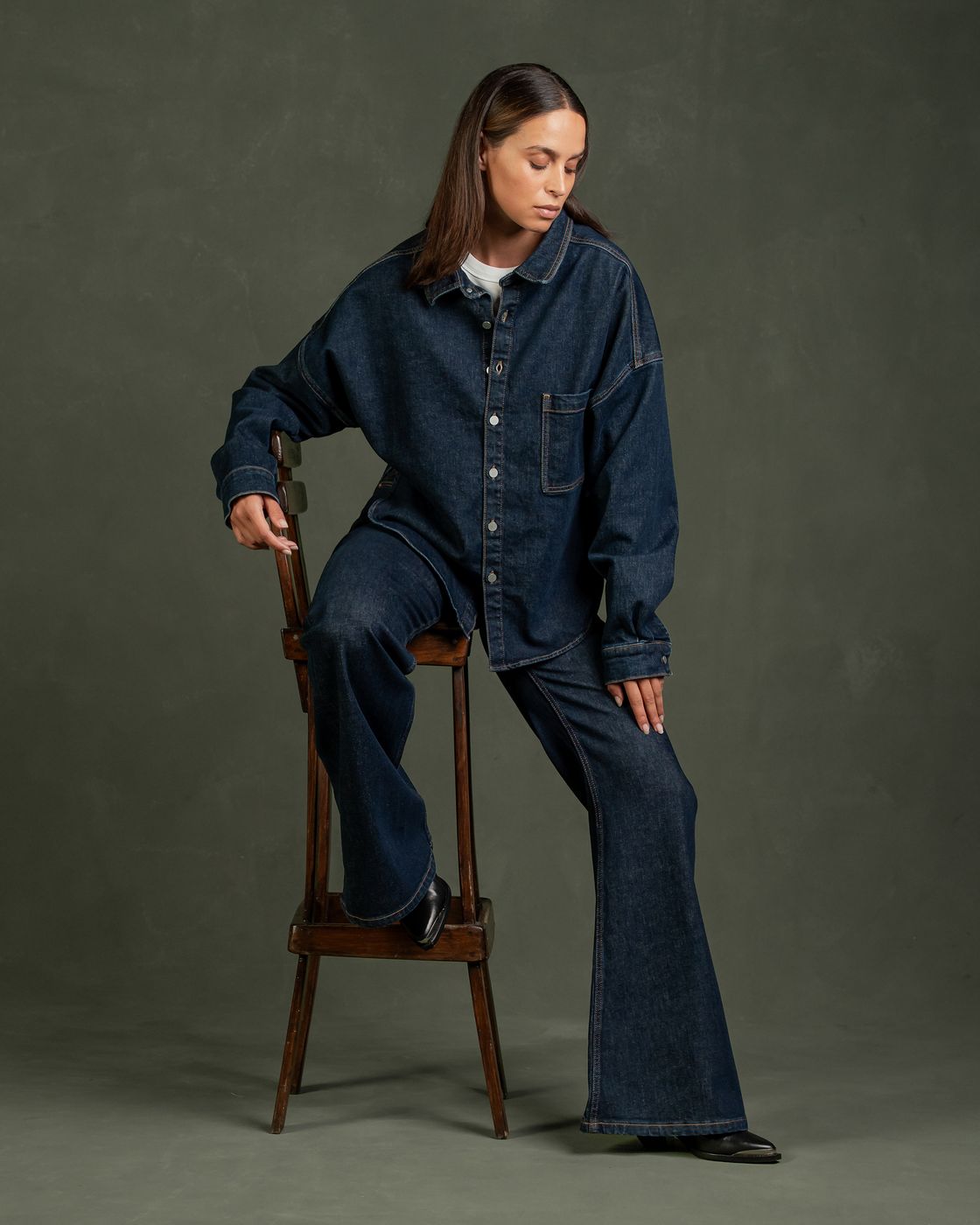 Mae Shirt Dark Rinse