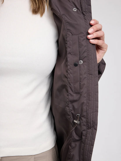 Mazine Waves Quilt Puffer Coat – eggplant