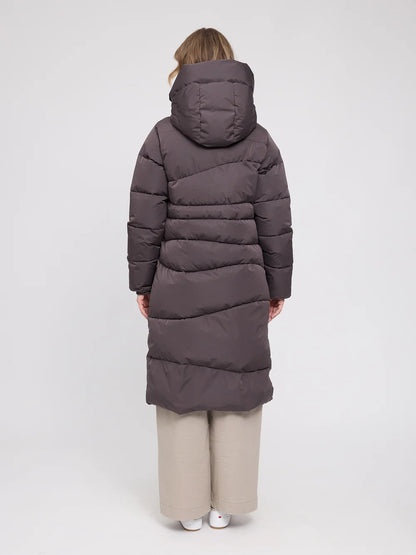 Mazine Waves Quilt Puffer Coat – eggplant