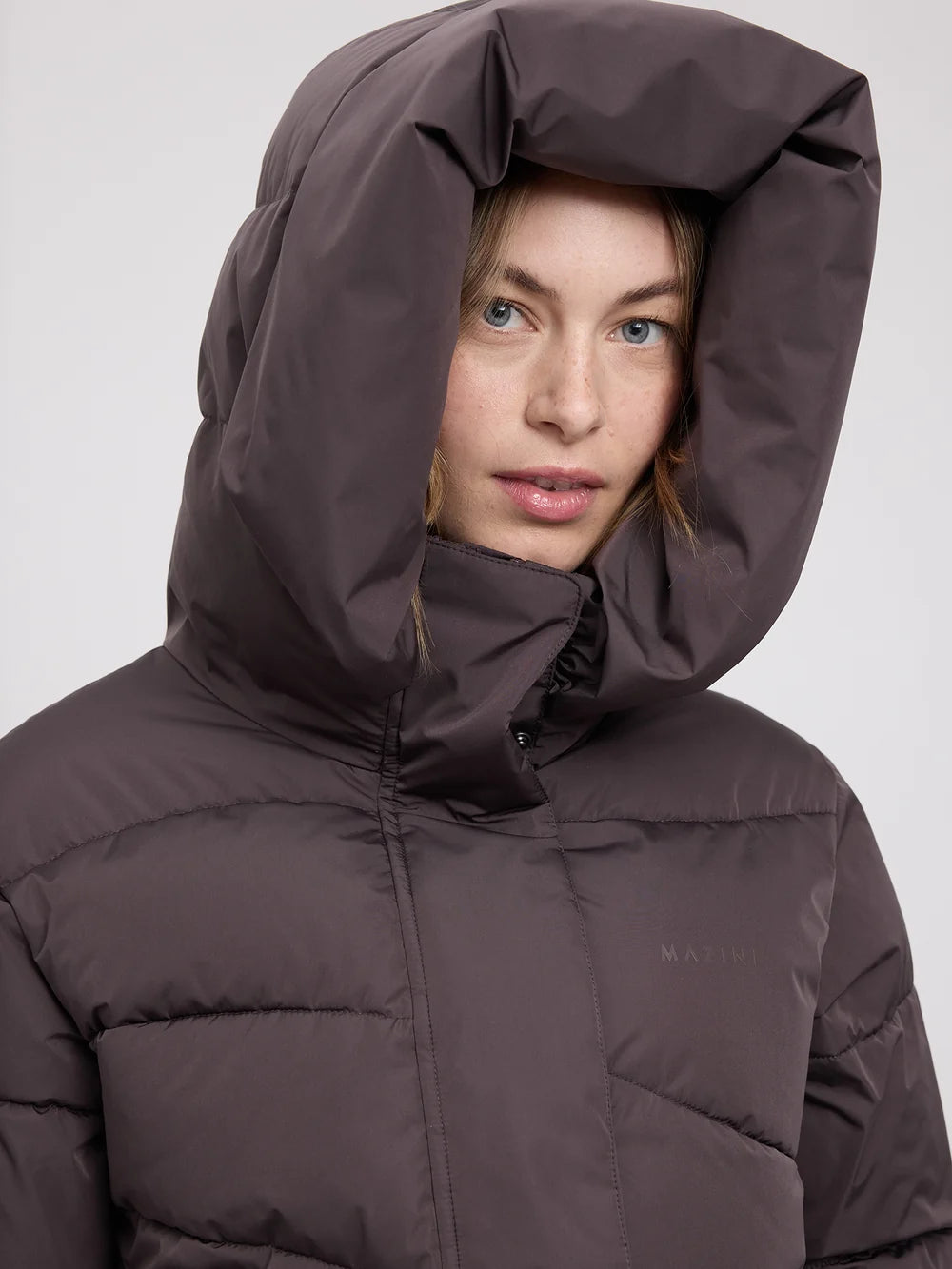 Mazine Waves Quilt Puffer Coat – eggplant