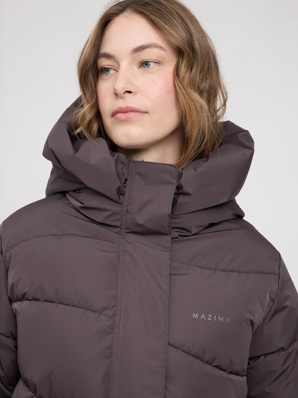 Mazine Waves Quilt Puffer Jacket – eggplant