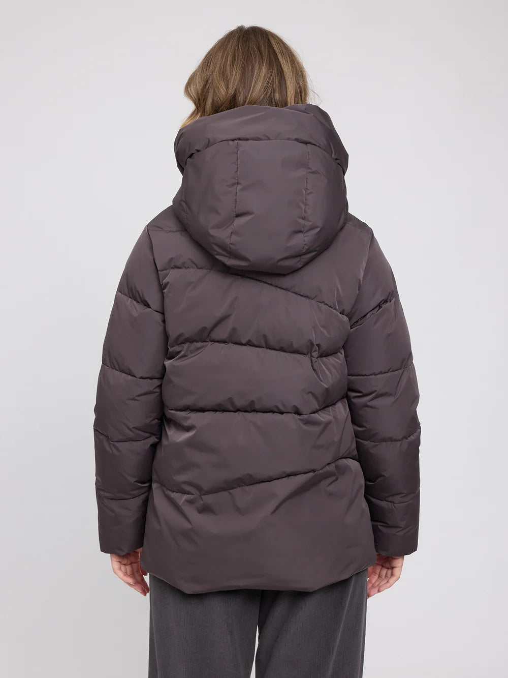Mazine Waves Quilt Puffer Jacket – eggplant