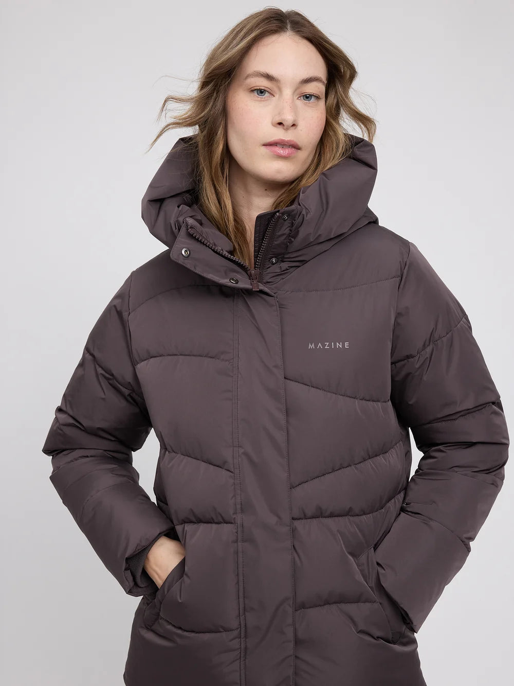 Mazine Waves Quilt Puffer Jacket – eggplant